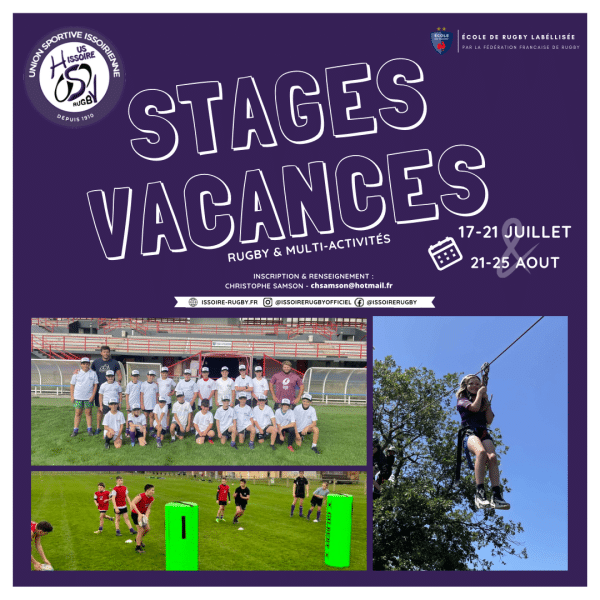 Affiche stage vacances été insta - USI Rugby